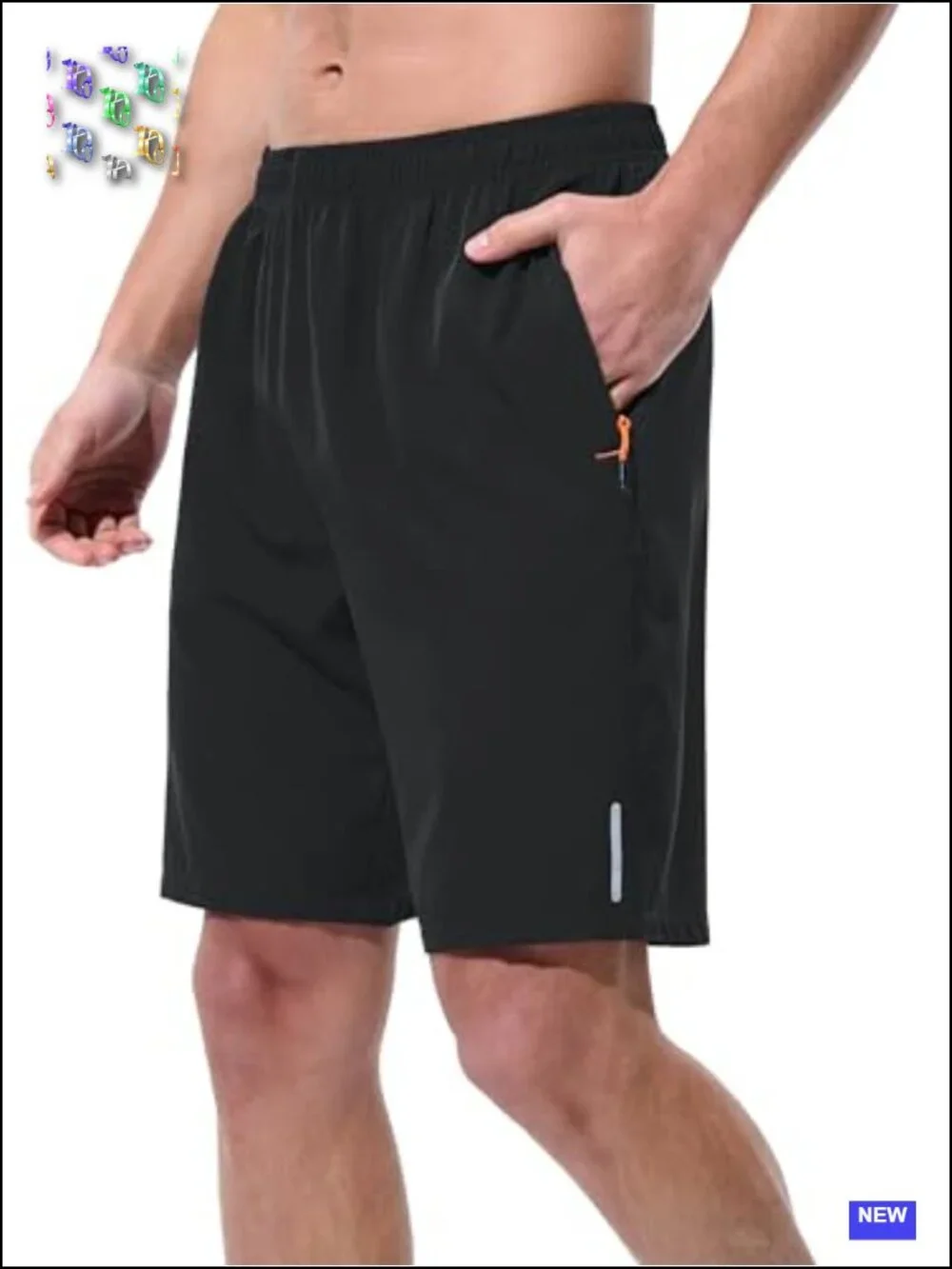 Men's Quick-Dry Athletic Shorts with Zipper Pockets